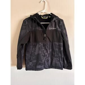 Free Country Youth Zip Up Hoodie Jacket Black Camo 10/12